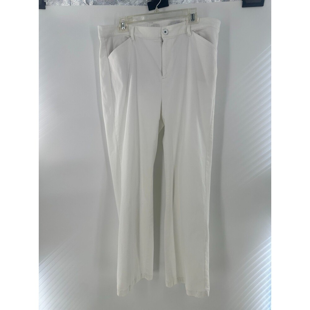 J.Jill High Rise Straight Leg Trouser Pants White Women's Slacks Size 18